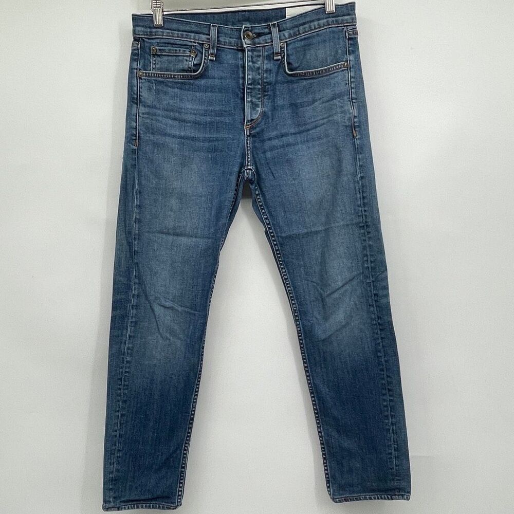 Rag & Bone Throop Denim Stretch Fit 2 Slim Straight Jeans Medium Wash Size 30